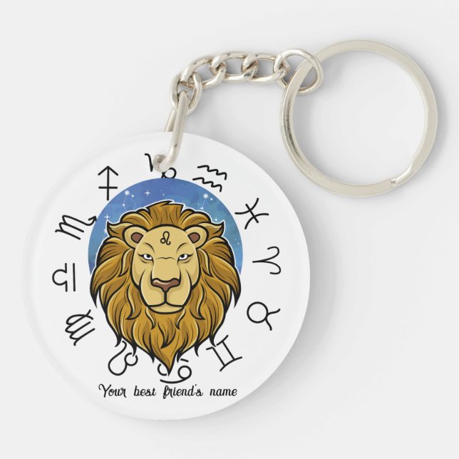 Custom Aries & Leo Acryl Keychain (Back)