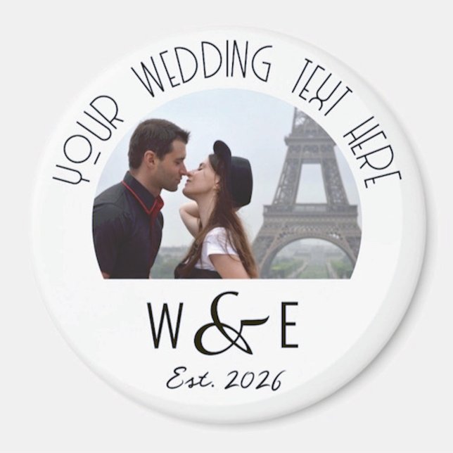 Custom Art Deco Text Fridge Magnet Wedding Favours (Creator Uploaded)