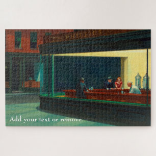 Custom art, "Nighthawks" by Edward Hopper, 1942. Jigsaw Puzzle