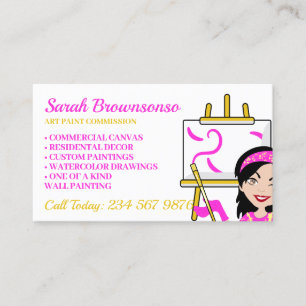 Custom Artist Painting Canvas Business Card