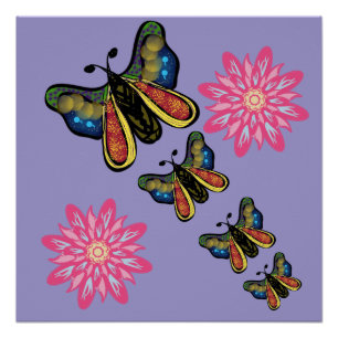 Custom Artistic Butterfly Cascade Poster