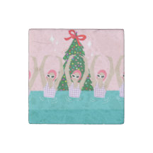 Custom Artistic Swimmers Illustration Christmas   