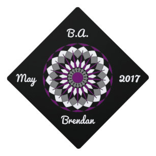 Custom Asexual Pride Flag Colours Mandala LGBT Graduation Cap Topper