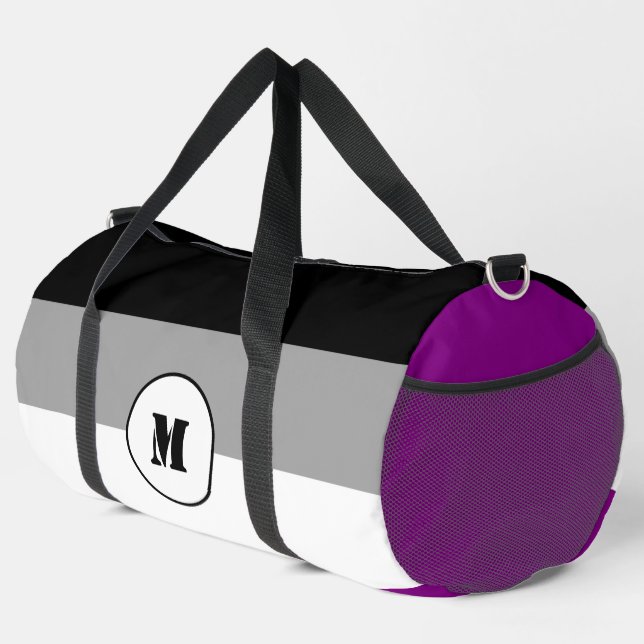 Custom asexuality flag  duffle bag (Right Corner)