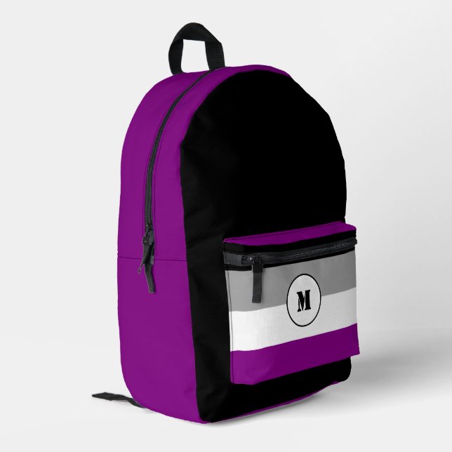 Custom asexuality flag  printed backpack (Back Corner Left)