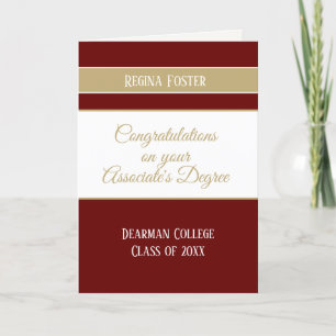 Custom Associate's degree college graduation card