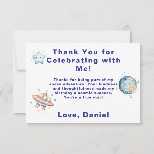 Custom Astronaut Space-Themed Thank You (Front)