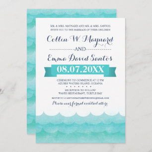Custom At Sea Nautical Wedding Invites