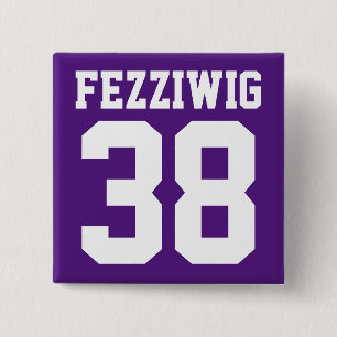 Custom Athlete Player Number & Name Square Pin