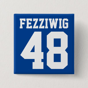 Custom Athlete Player Number & Name Square Pin