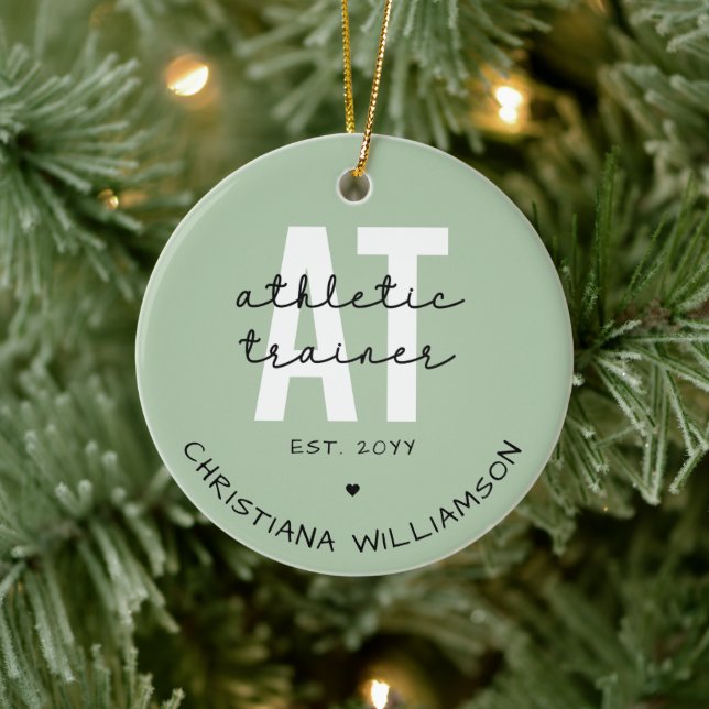 Custom Athletic Trainer AT athletic training Ceramic Ornament (Tree)