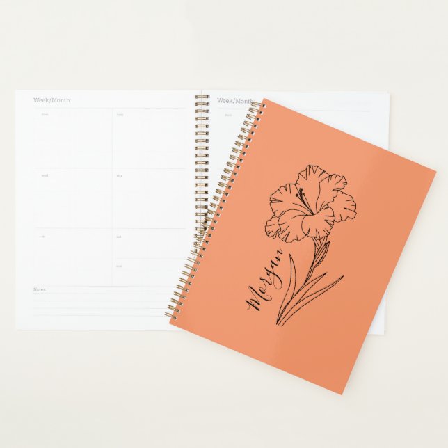 Custom August Gladiolus Birth Flower Gift for Birt Planner (Display)