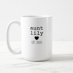 Custom Aunt Name Mug, Aunt Birthday Gift, Est 2025 Coffee Mug