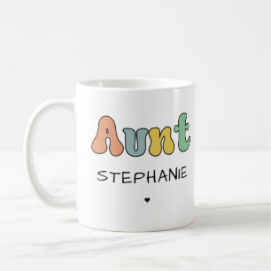 Custom Aunt Retro Gift   Auntie Personalized Coffee Mug