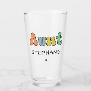 Custom Aunt Retro Gift   Auntie Personalized Glass