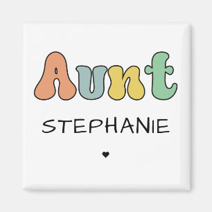 Custom Aunt Retro Gift Auntie Personalized Magnet