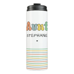 Custom Aunt Retro Gift   Auntie Personalized Thermal Tumbler