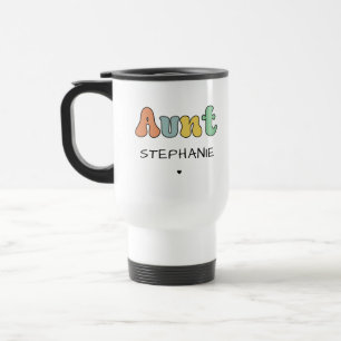 Custom Aunt Retro Gift Auntie Personalized Travel Mug