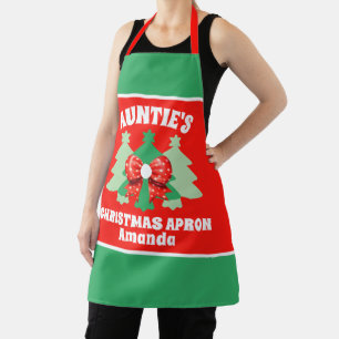 Custom Auntie's Christmas Gift Apron