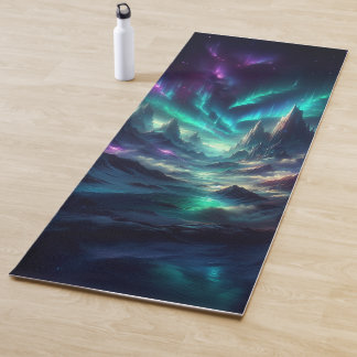 Custom Aurora Fantasy Yoga Mat – Mystical Mountain
