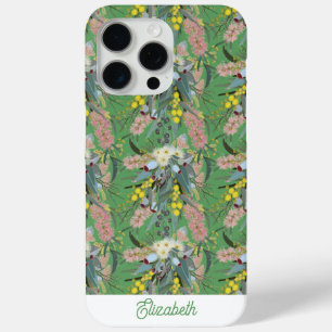Custom Aussie Native Bush Blooms Summer Green iPhone 15 Pro Max Case