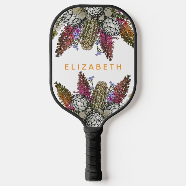 Custom Australian Bush Garden Bouquet Pickleball Paddle (Front)