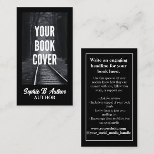 Custom Author Book Cover Promotional Business Card