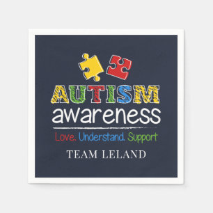 Custom Autism Awareness Love Understand Support Napkin
