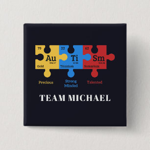 Custom Autism Awareness Matching Family 2 Inch Square Button