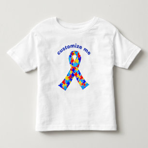 Custom Autism Awareness Ribbon Puzzle Piece Toddler T-shirt