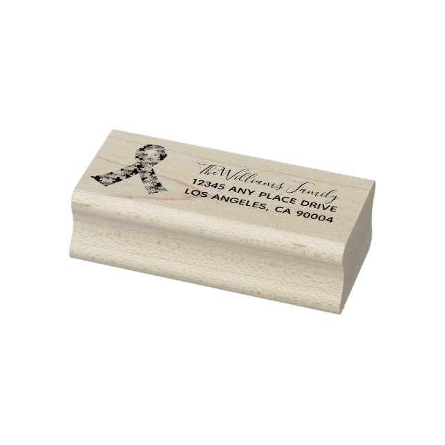 Custom Autism Awareness Ribbon Return Address Rubber Stamp (Stamp)