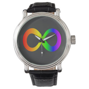 Custom Autism Infinity Rainbow Symbol ID ALERT Watch