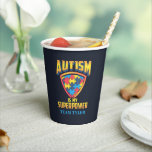 Custom Autism Is My Superpower Puzzle Team Name Paper Cups<br><div class="desc">Bold bright and powerful Autism Awareness team outfit for all the family, neighbours, and friends to join your monthly or annual awareness campaign events or support with this "Autism Is My Superpower" design. Add your team name by clicking the "Personalize" button above. Check out the other items in this collection...</div>