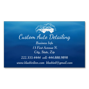 Custom Auto Vehicle Detailer Car Wash  Magnetic Business Card