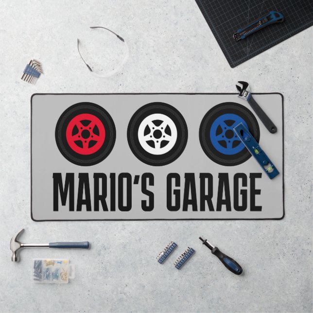 Custom automotive desk mat for garage or man cave (Workstation)