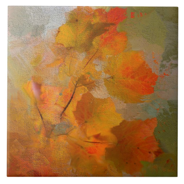 Custom Autumn Leaves  Tile (Front)