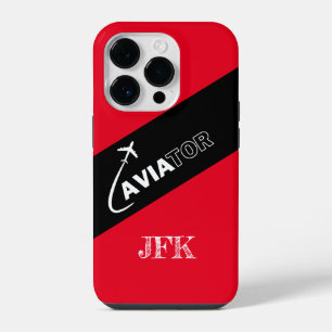 Custom Aviator, Airplanes,Modern,Pilot,Aviation iPhone 14 Pro Case