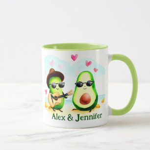 Custom Avocado Couple Names Personalized Mug