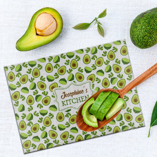Custom Avocado, Kitchen Glass Cutting Board