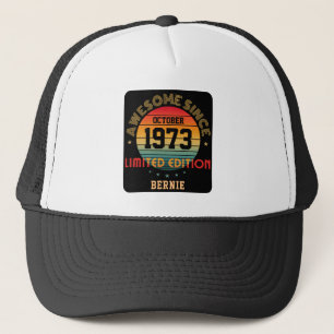 Custom Awesome Birthday Year Month Name Vintage Trucker Hat