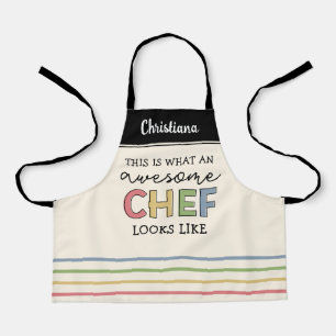 Custom Awesome Chef Gifts   Best Chef Ever Funny Apron