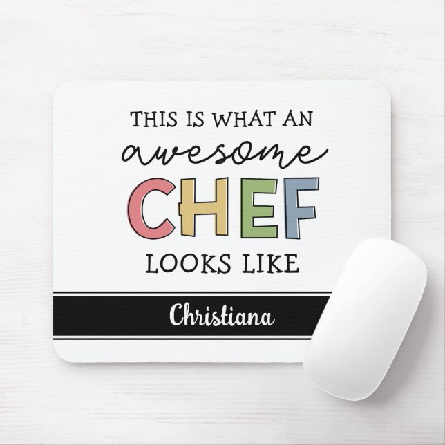 Custom Awesome Chef Gifts | Best Chef Ever Funny Mouse Pad (With Mouse)