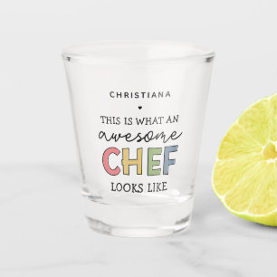 Custom Awesome Chef Gifts   Best Chef Ever Funny Shot Glass