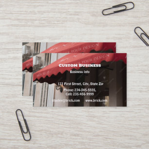 Custom Awnings and Canopies  Sales Installation Business Card