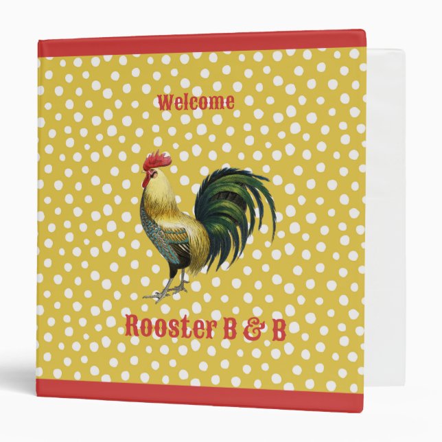 Custom B & B Country Rooster Farmhouse Binder (Front/Inside)