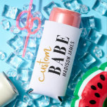 Custom Babe Funny Saying Personalized Name Seltzer Can Cooler<br><div class="desc">Custom Babe Funny Saying Personalized Name Can Coolers features a simple design with the text "custom babe" in modern black and gold calligraphy script typography and personalized with your name. Perfect for a fun gift for mom, best friends, girlfriend, for birthday, Christmas, holidays, bridal shower, bachelorette party, Mother's Day and...</div>