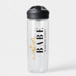 Custom Babe Funny Saying Personalized Name Water Bottle<br><div class="desc">Custom Babe Funny Saying Personalized Name Water Bottle features a simple design with the text "custom babe" in modern black and gold calligraphy script typography and personalized with your name. Perfect for a fun gift for mom, best friends, girlfriend, for birthday, Christmas, holidays, Mother's Day and more. Designed by Evco...</div>