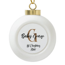 Custom Baby 1st Christmas unisex monogram