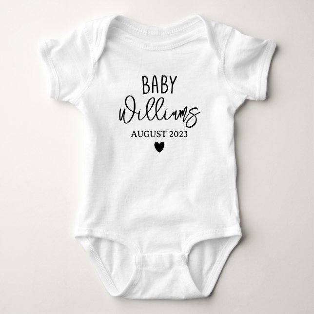Custom Baby Announcement, Personalized Coming Soon Bodysuit (Front)