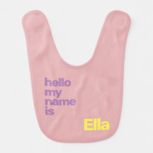 Custom Baby Bib – pink girl Minimalist Design